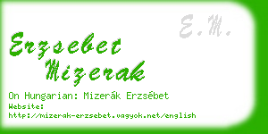 erzsebet mizerak business card
